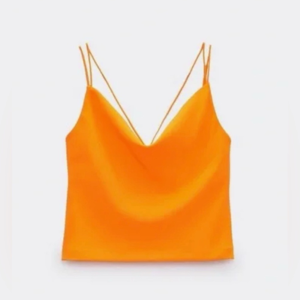 Zara Neon Orange Tank Top Size XS